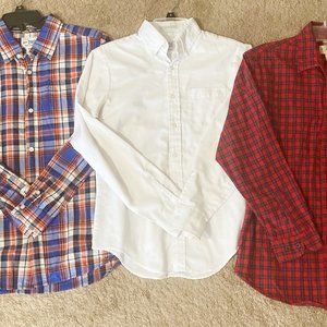 J.KHAKI ARROW DOVER PLACE LOT 3 Long Sleeve Shirts BUTTON FRONT XL 14, 16 FLEECE